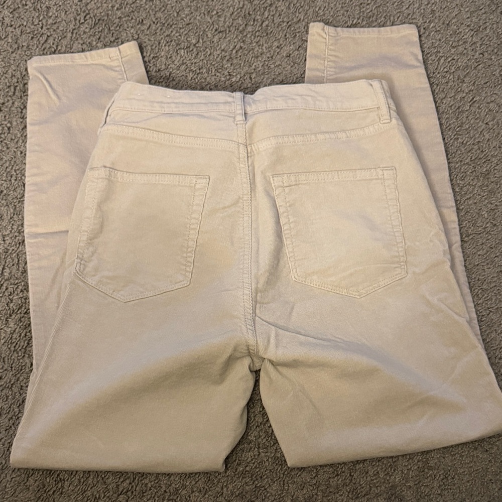 Women's Cream Corduroy Pants - Picture 9 of 11